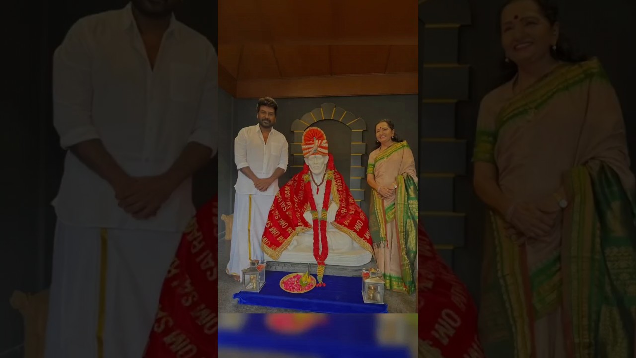 Raghava visited Nanban Vijay&rsquo;s Sai Baba Temple today along with his mother. #love #tamil #saibaba