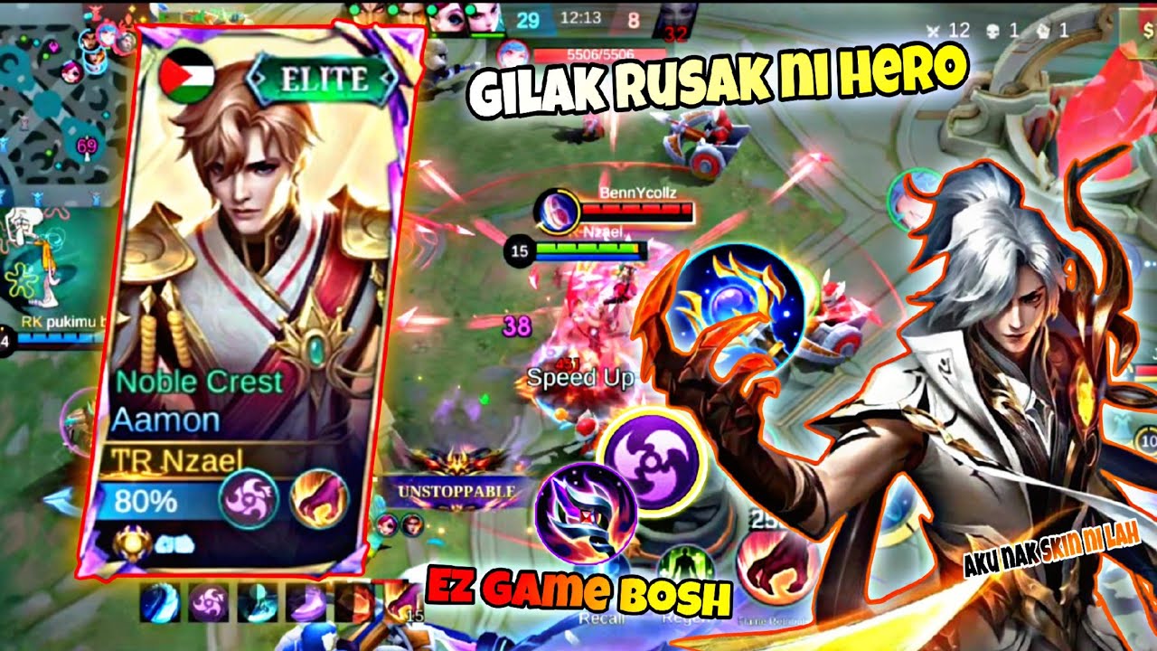 GAMEPLAY AAMON,INI COMBO ITEM DENGAN EMBLEM||MOBILE LEGENDS