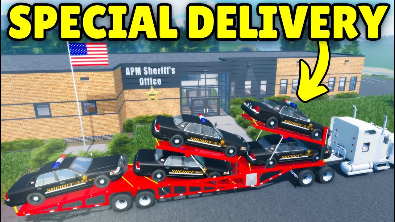 Delivering NEW Police Cars to the Sheriff's Office in APM | Roblox American Plains Mudding