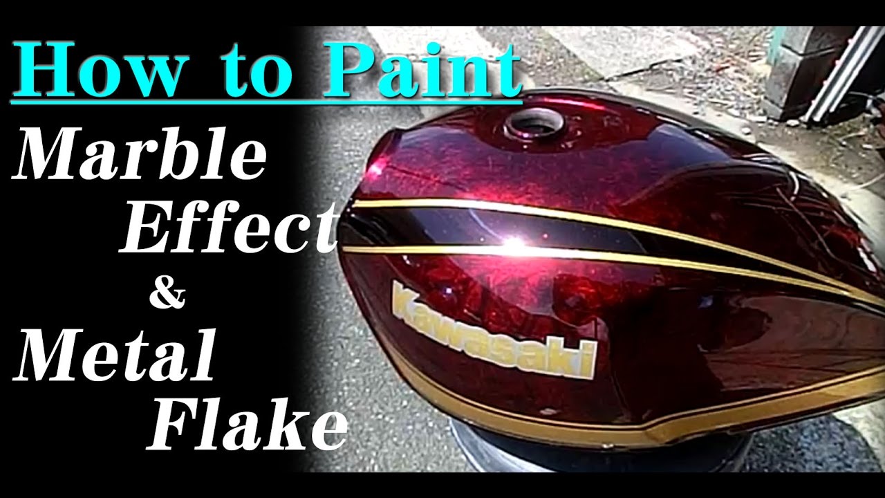 How To  Custom Paint a Motorcycle with Marble & Metal Flake. ゼファー1100　ラップ＆ラメ塗装