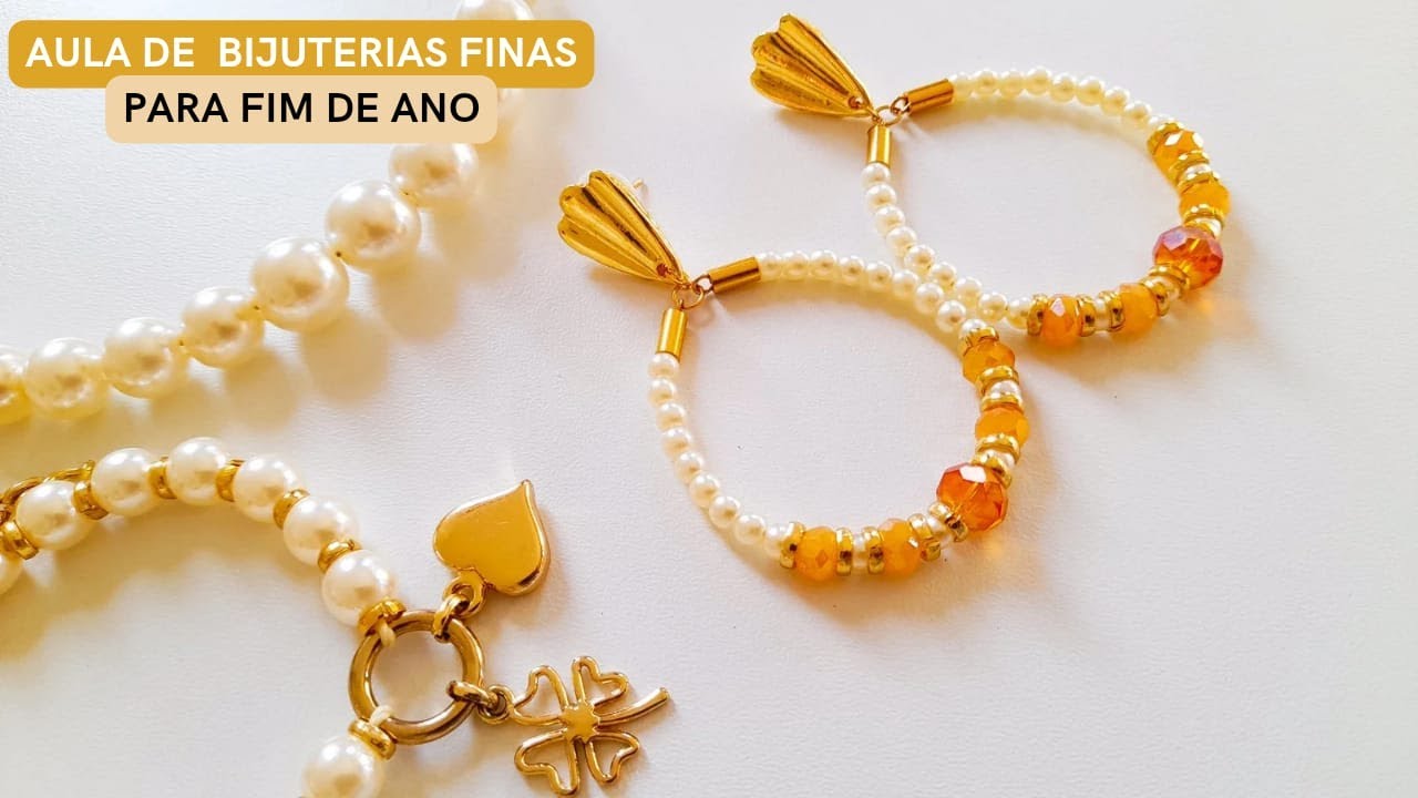 COMO FAZER BRINCO DE PÉROLAS COM CRISTAIS- Bijuterias Finas para fim de ano #comofazerbijuterias
