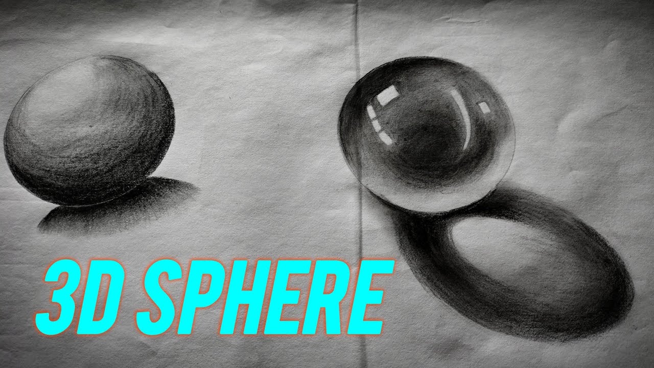 How To Draw A 3D Sphere With Charcoal & Graphite Shading #tutorial #3d 