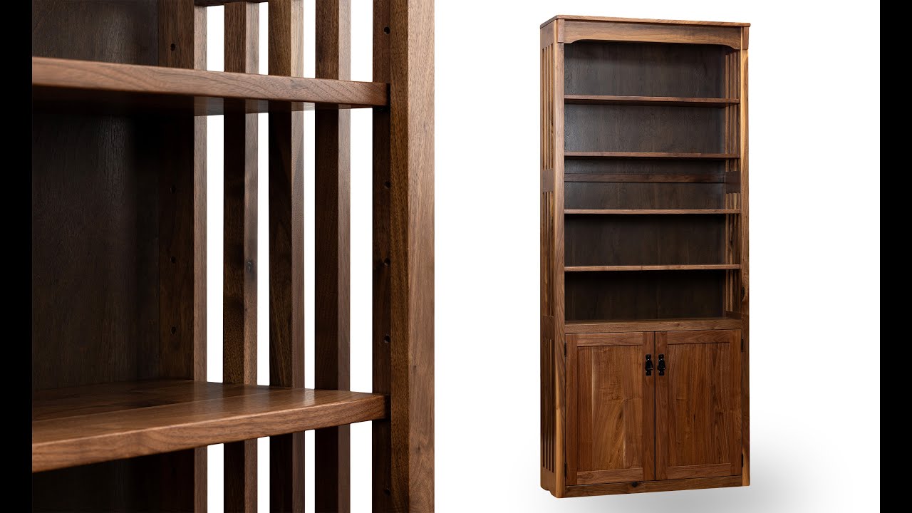 Amish Solid Walnut Bookcase with Doors | Timeless Craftsmanship & Luxury Design #solidwoodfurniture