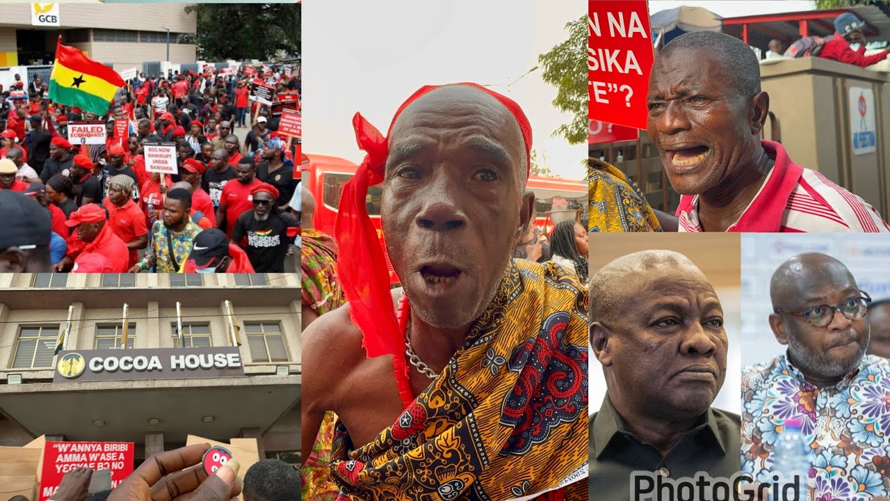 Angry Cocoa farmers storms Cocoabod head office in Accra as they forcefully break into the office 