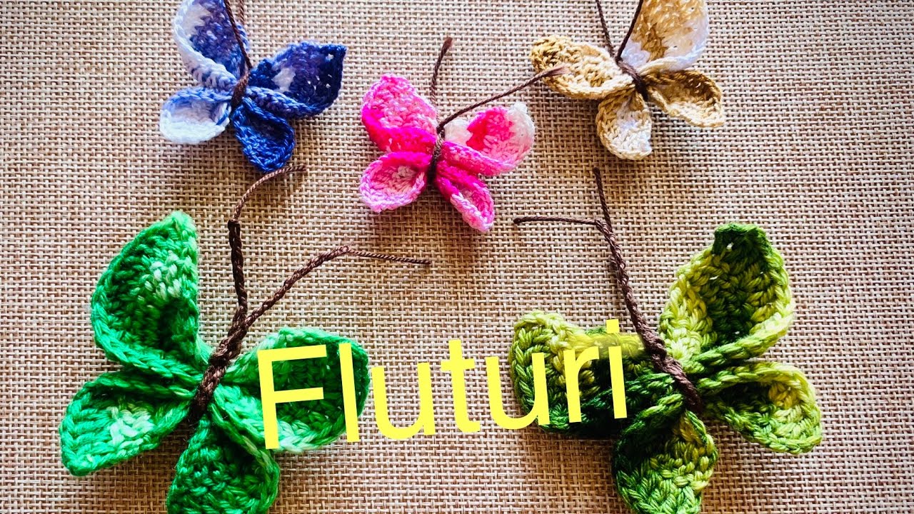 Cum crosetam fluturi zburând . Tutorial pas cu pas. Mărțisor #MMihaCrochet #martisor