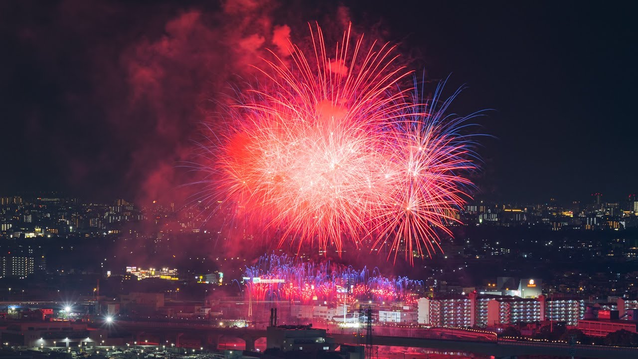 [4K] 第75回 猪名川花火大会 2023 大阪池田 五月山秀望台より The 75th Inagawa Fireworks Festival Osaka Hyogo Japan