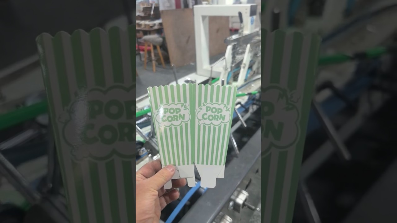 POP Corn box XS-850 high speed folder gluer machine #foldergluer #popcorn