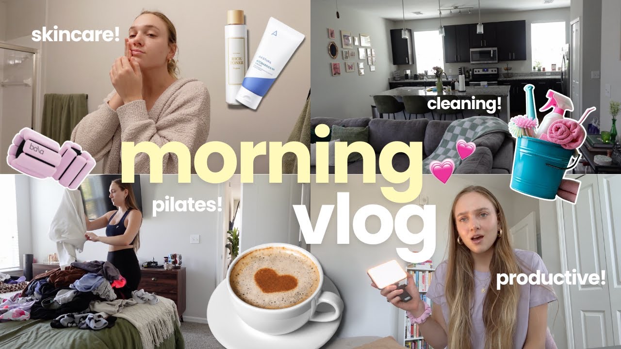 a productive & peaceful morning: pilates, cleaning the apartment, applying for jobs post grad (vlog)