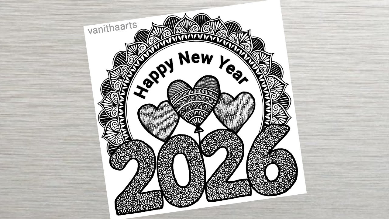 Happy New Year 2026 Mandala Art | How to draw mandala for beginners #happynewyear #vanithaarts