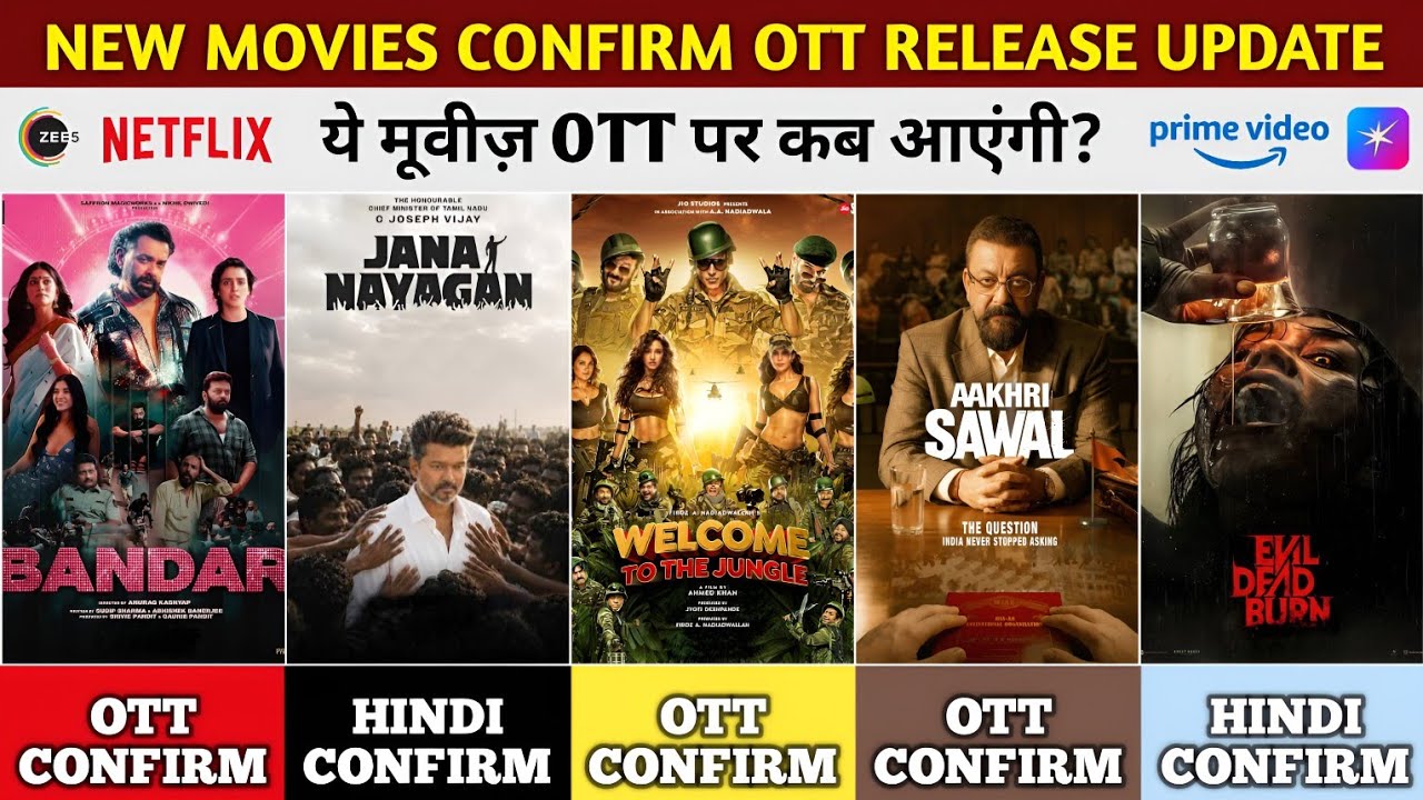 New Movies on OTT Release Update | Jana Nayagan Hindi OTT | Welcome To The Jungle OTT Netflix, Zee5