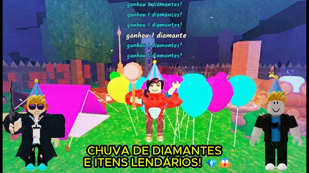 CHUVA DE DIAMANTES E ITENS LENDÁRIOS! 💎😱 O Admin deu a ARMA INFINITA no 99 Noites na floresta! ⚔️✨