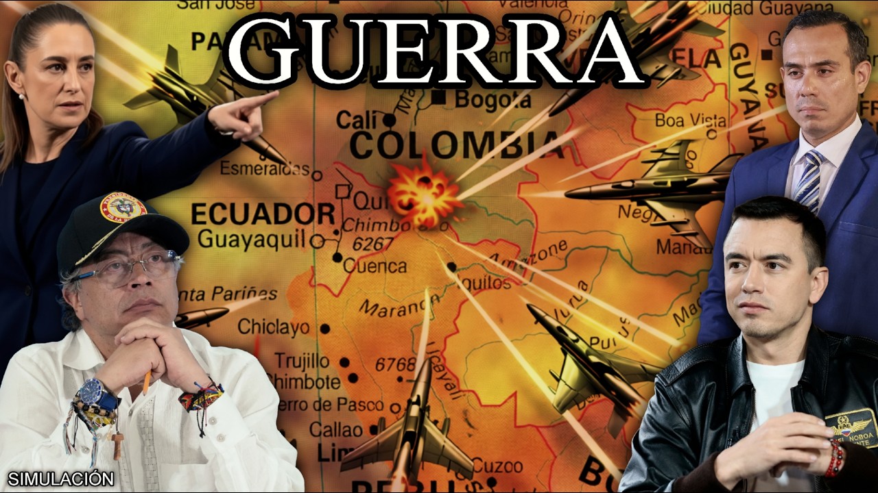 MÉXICO-COLOMBIA VS PERÚ-ECUADOR GUERRA -simulación-