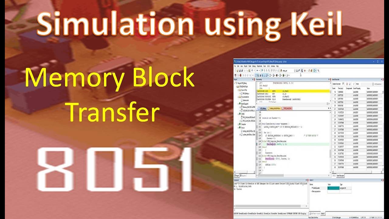 Simulation of Memory block transfer program| assembly language program | 8051 program