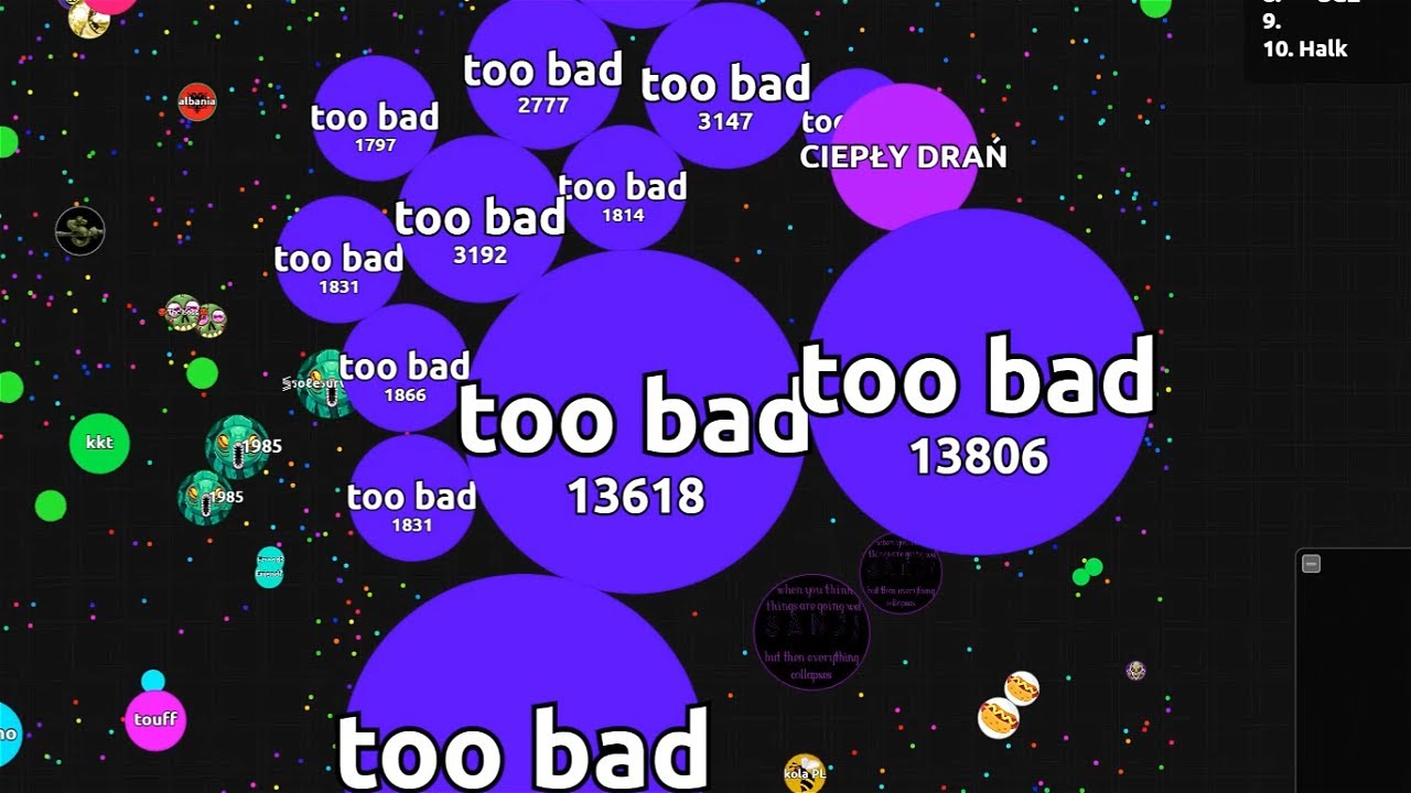 Solo vs Teams in Agar.io (Win/Fail compilation)
