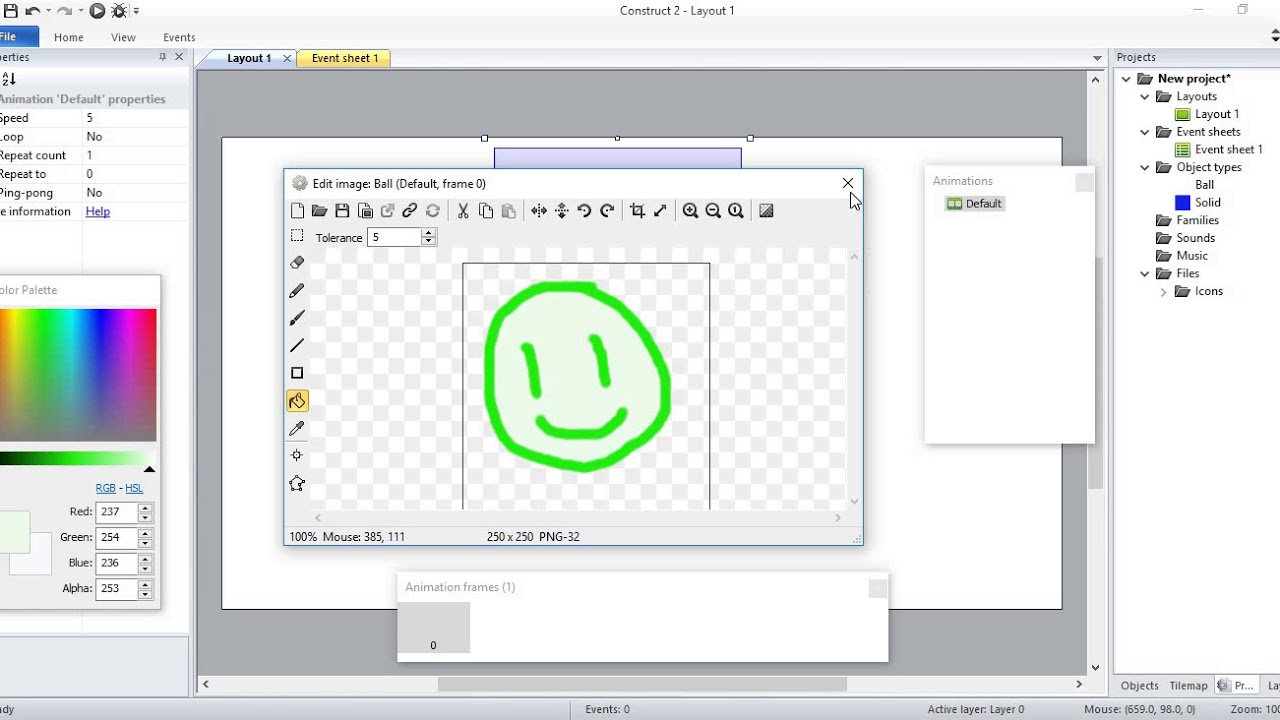 How to make a bouncing ball in construct 2