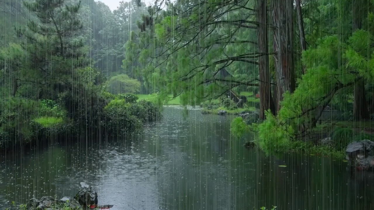 The beautiful little river is raining(399) , sleep, relax, meditate, ASMR, Real Shot