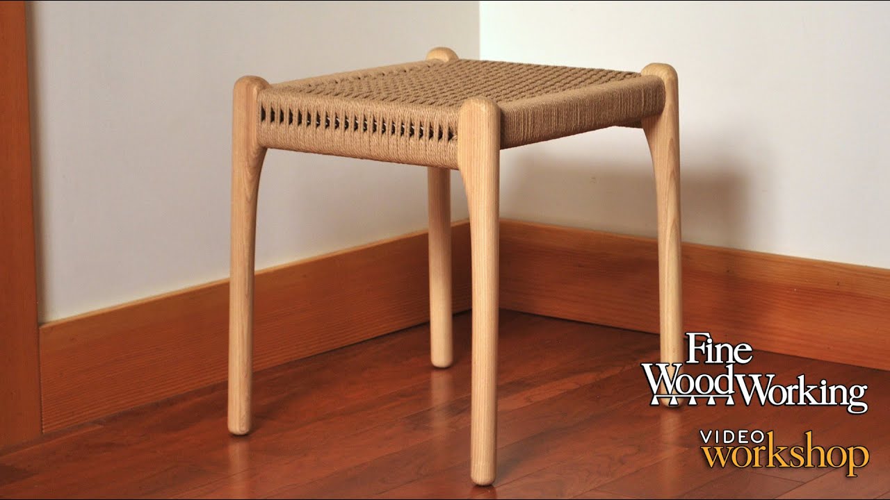 Woven seat stool with David Johnson