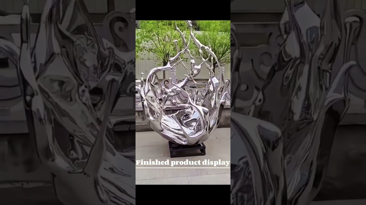 stainless steel finished sculpture display