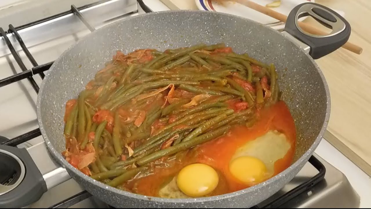 стручковая фасоль с помидорами - недорогой рецепт