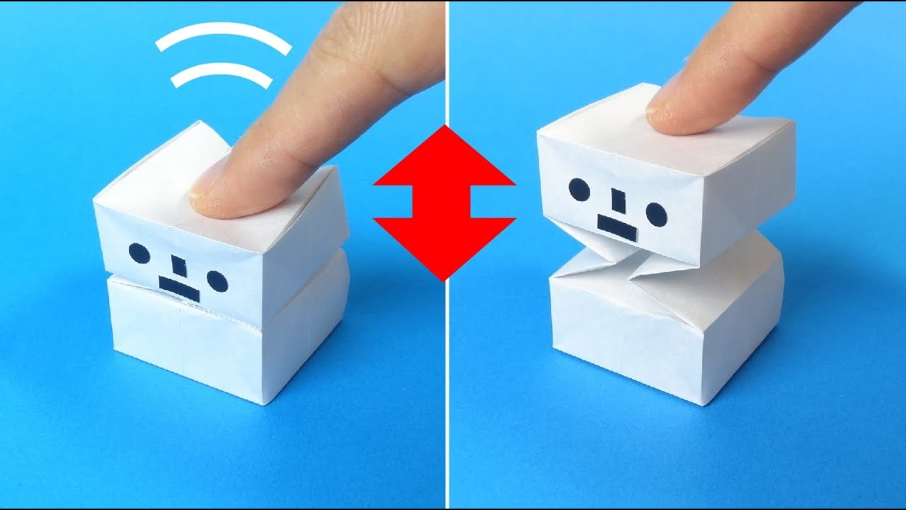 折り紙おもちゃ「ルンルン♪雪だるま」Origami Toy 