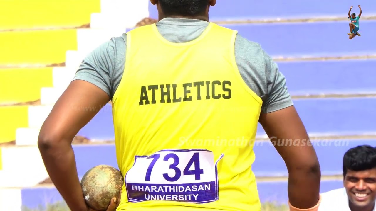 Shot put men final Bharathidasan University Inter College Athletics Championship 2022