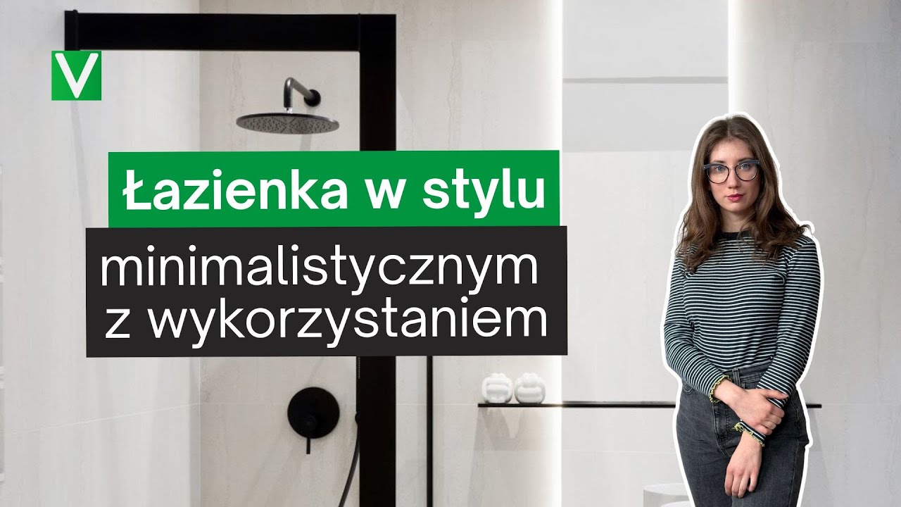 Łazienka w stylu minimalistycznym z wykorzystaniem płytek Double White Mat