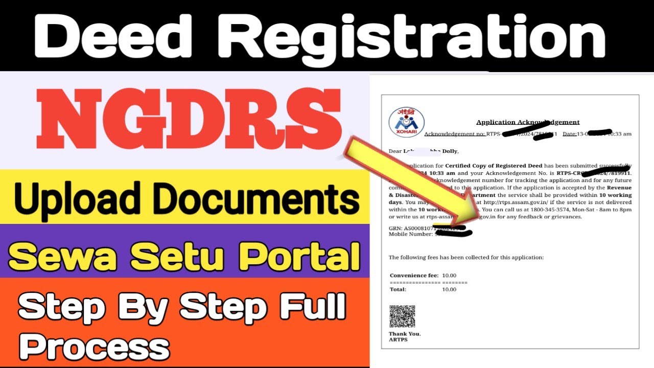 Sale Deed Registration process online apply in assam 2024/ ngdrs system / Upload Documents on NGDRS