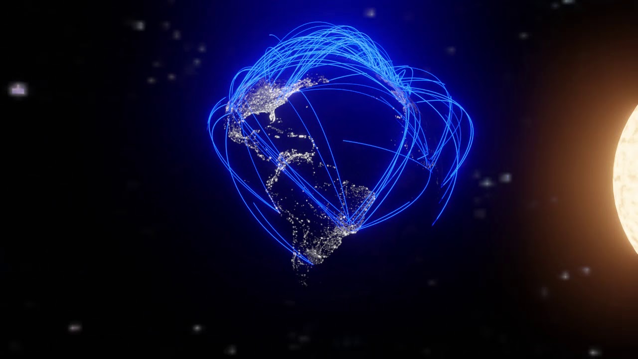 Flight routes demo in blender 2.8 by animation nodes