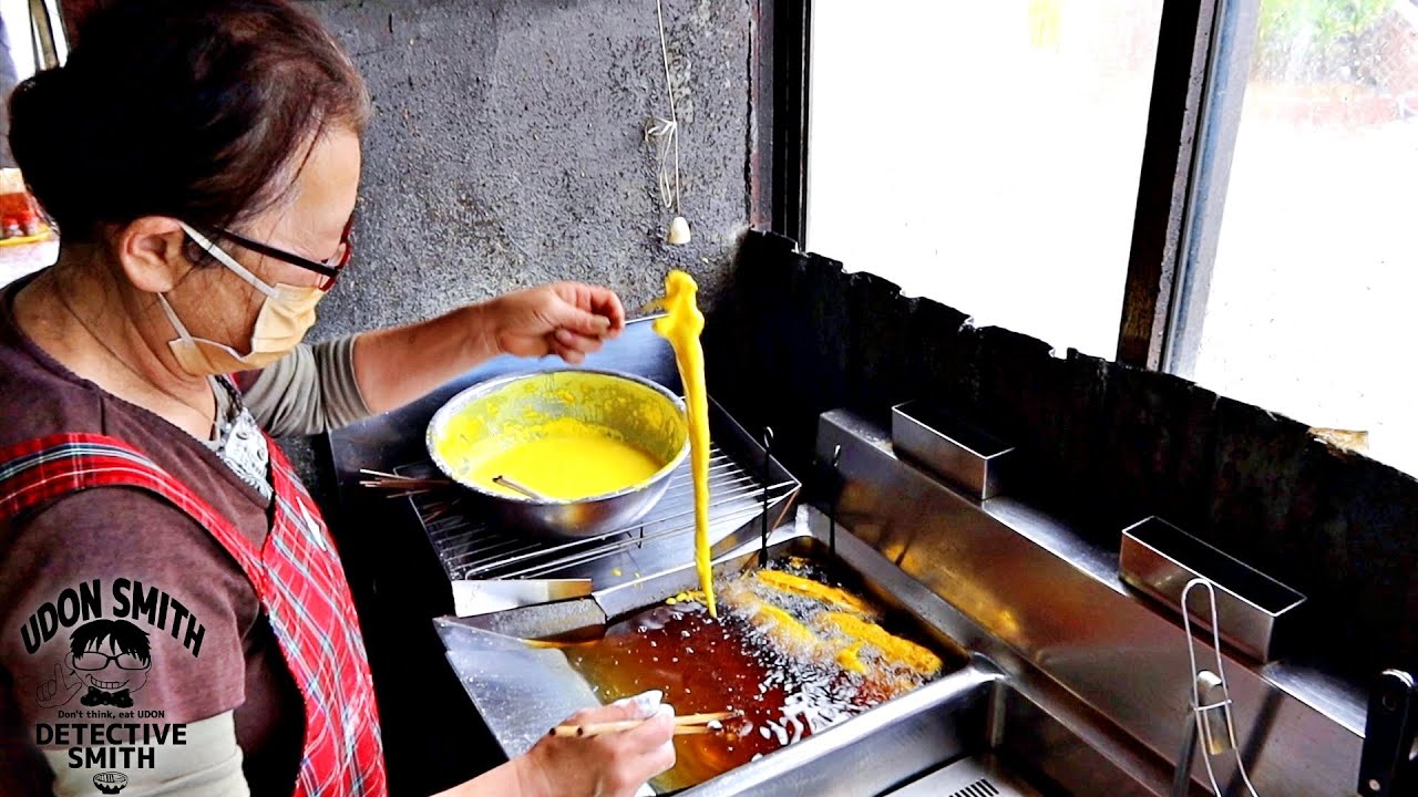 【黄金に輝く天ぷら】 明治時代から始まる小さな讃岐うどん店 【はなや食堂】