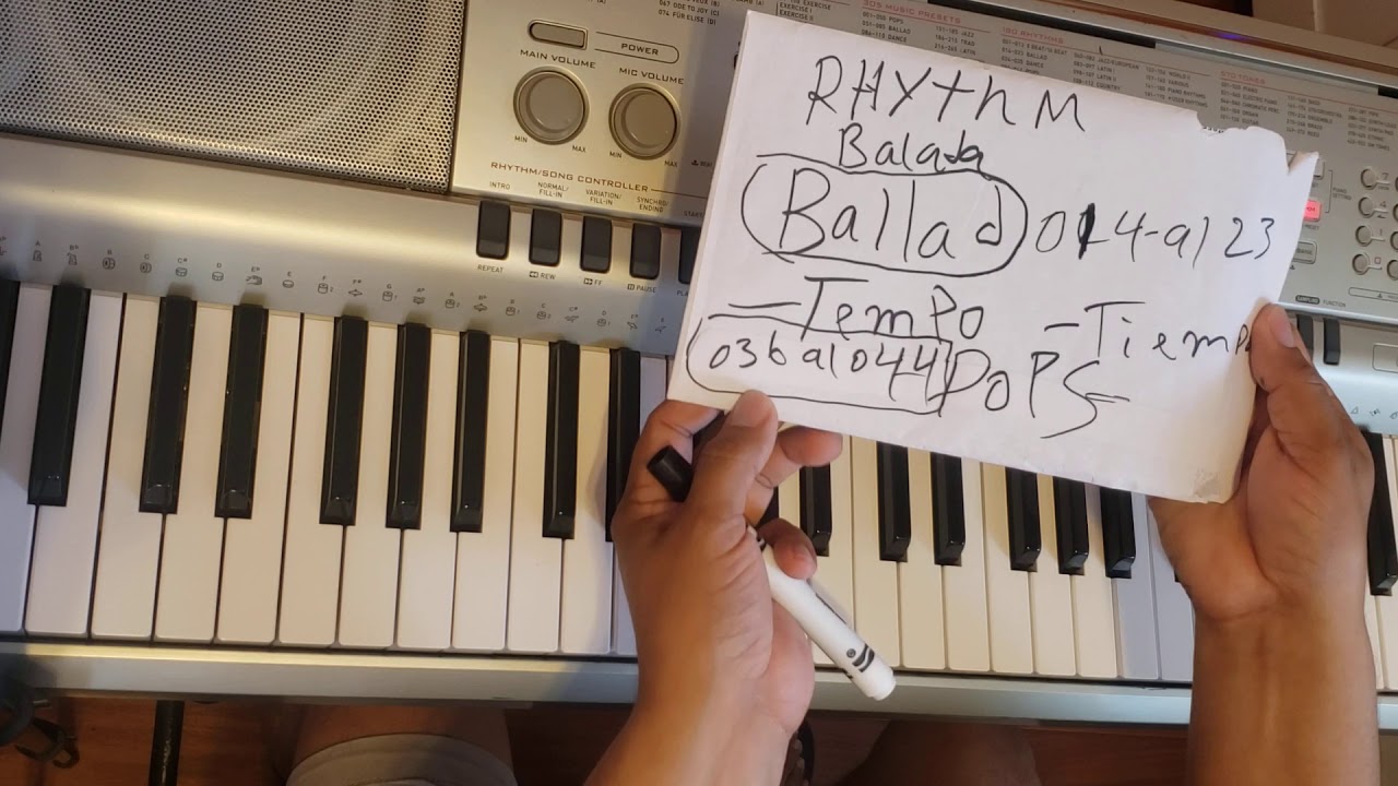 Como configurar ritmo de adoracion en tu piano.como poner acompañamiento en tu piano facil casio.