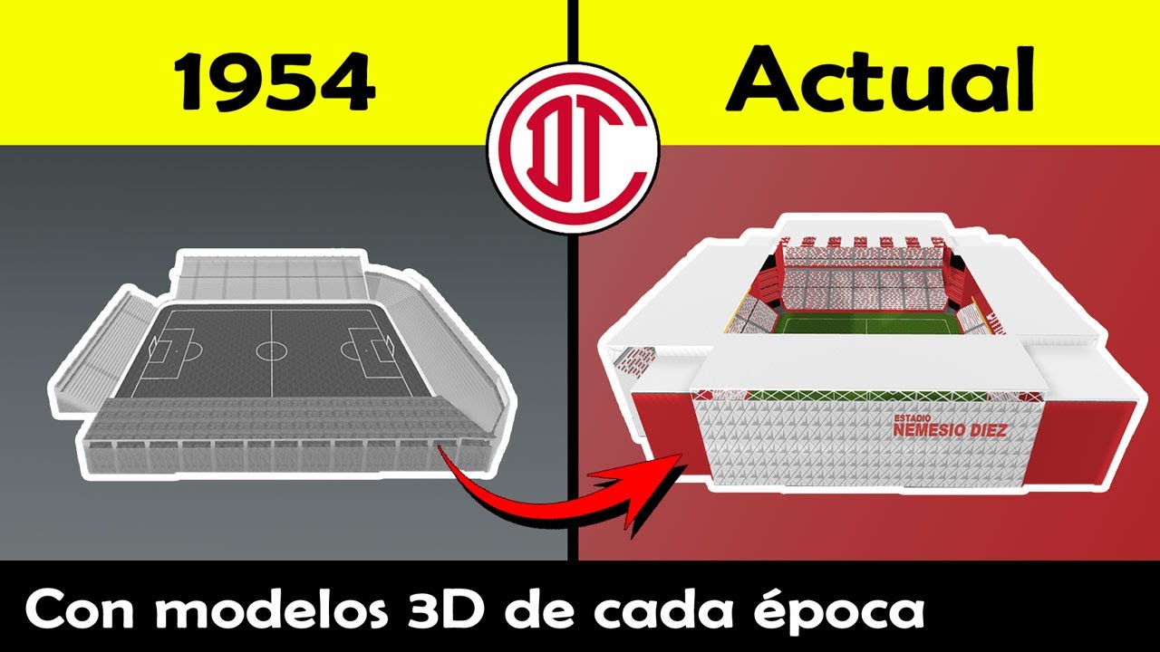 Los importantes cambios del Estadio Nemesio Díez con Modelos 3D de 1954 a la actualidad