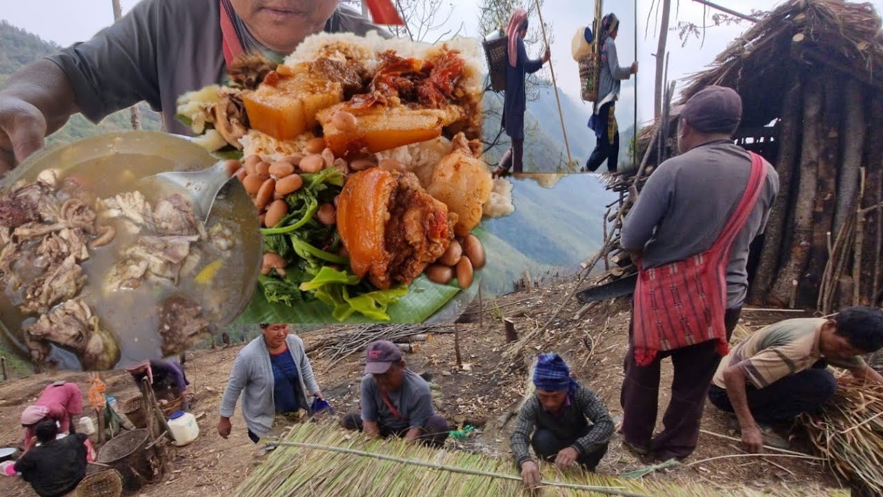 Farmer build HUT in field||chicken soup recipes ||‎@khipsvlog3739 ...