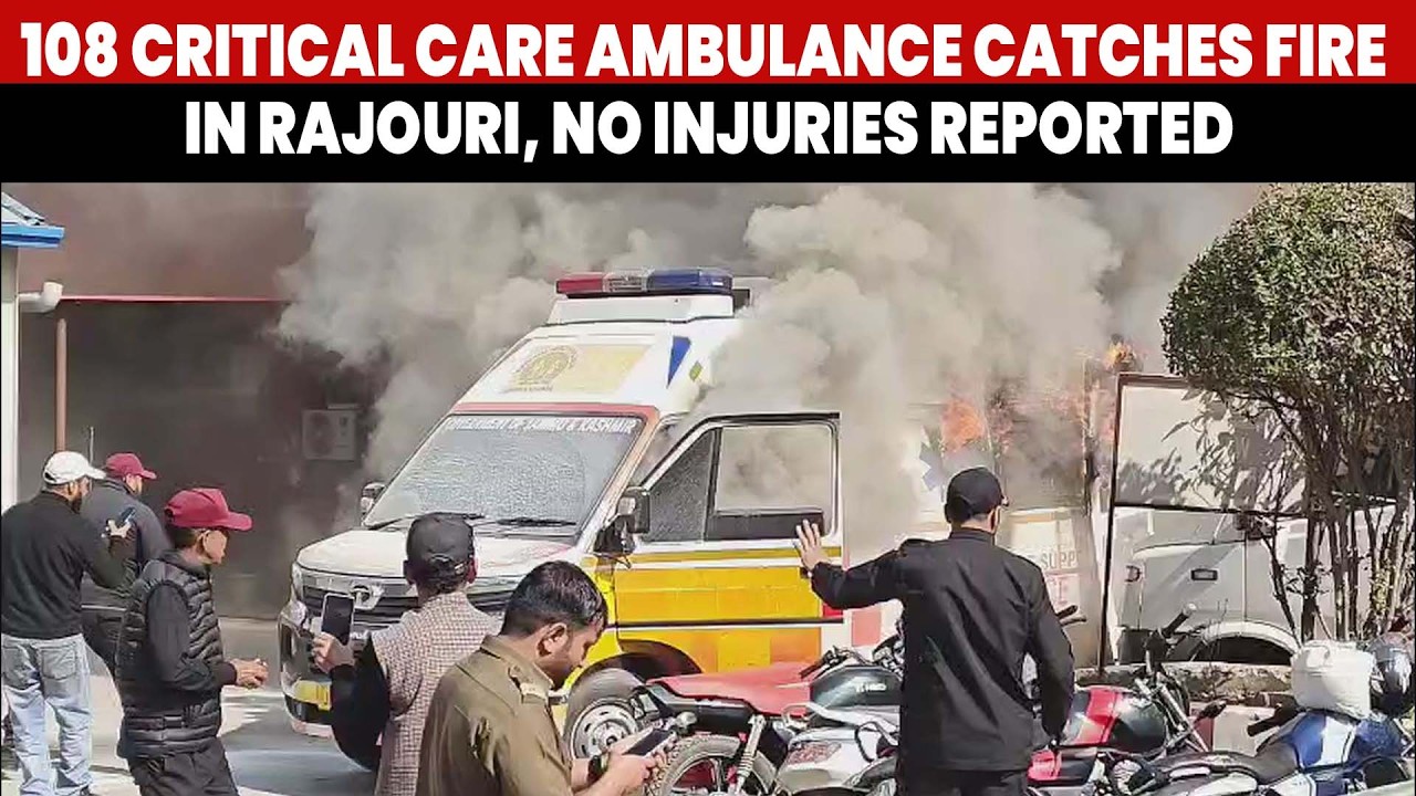 108 Critical Care Ambulance Catches Fire in Rajouri, No Injuries Reported