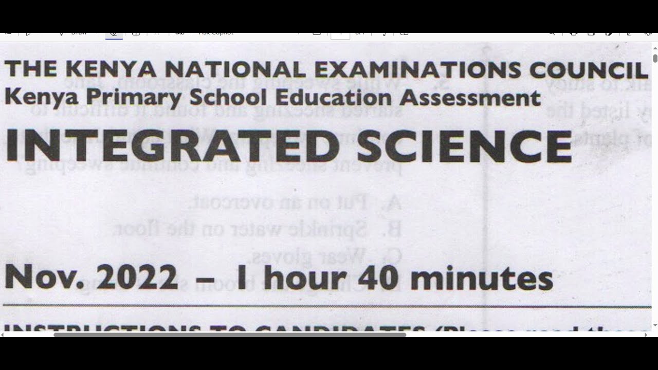 2022 KPSEA INTERGRATED SCIENCE MARKING SCHEME.