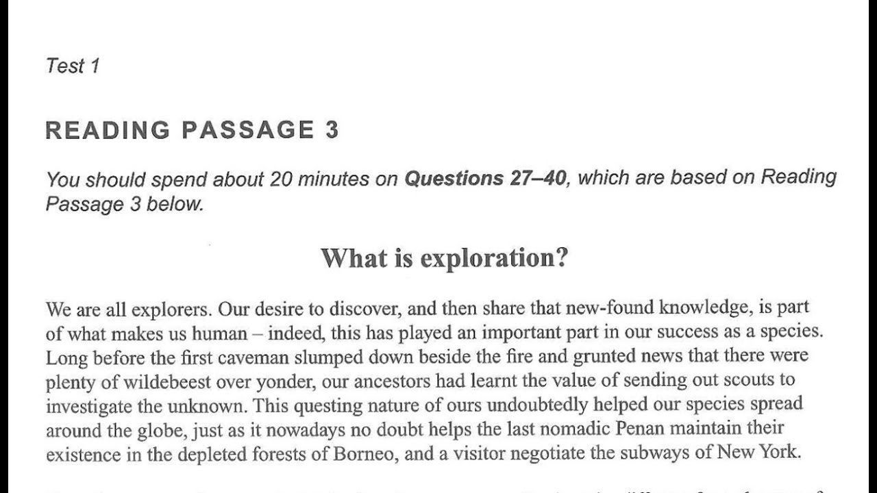 What is Exploration | IELTS 15 Reading Answers with Explanation