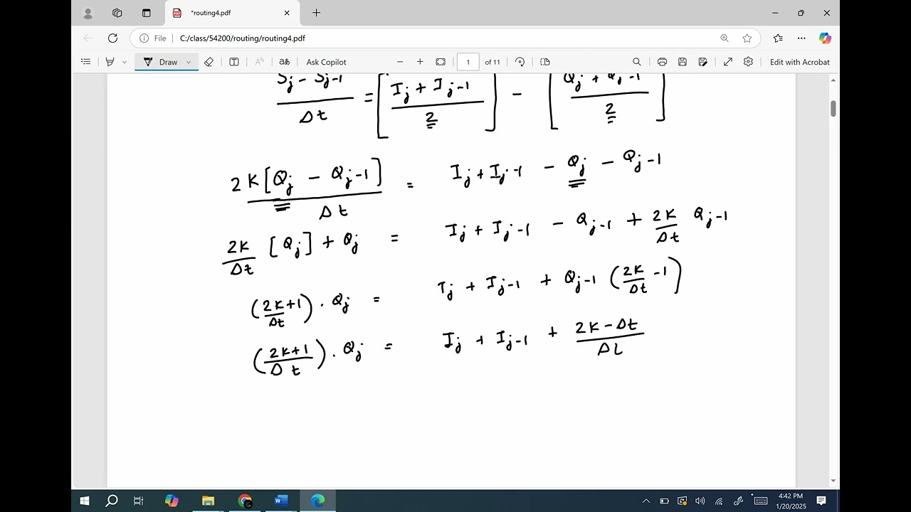 Hydrograph Routing - Linear Reservoir Routing (4/10)