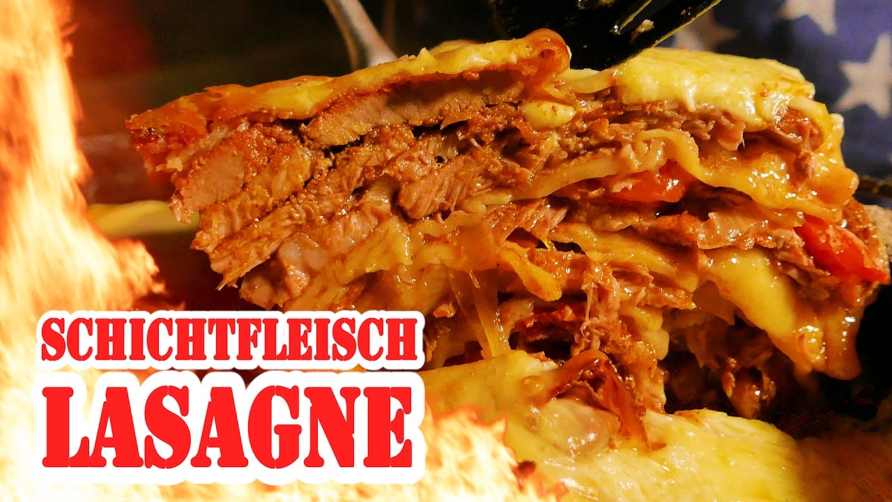 Schichtfleisch Lasagne aus dem Dutch Oven - BBQ Grill Rezept Video - Die Grillshow 222
