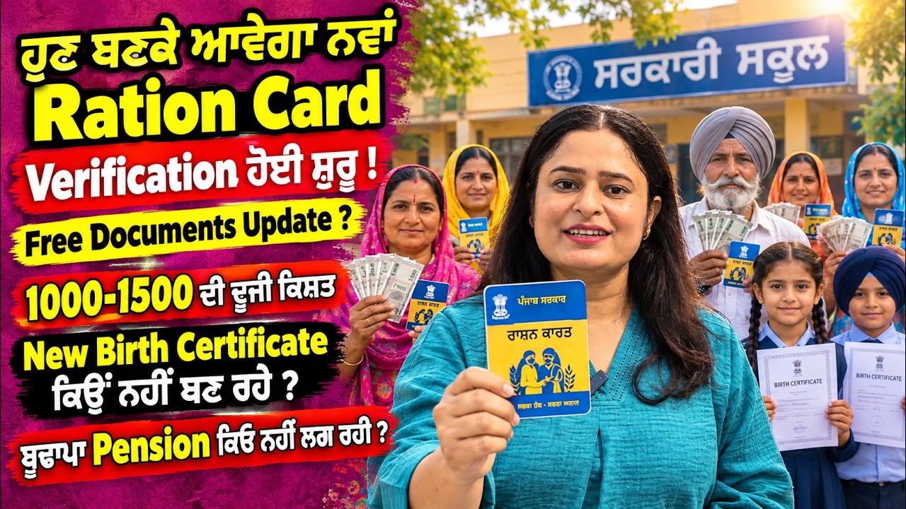 Ration Card Verification ਸ਼ੁਰੂ ਕੀ-ਕੀ ਚਾਹੀਦਾ? 1000-1500 ਦੀ ਦੂਜੀ ਕਿਸ਼ਤ😍ਬੁੜਾਪਾ ਪੈਨਸ਼ਨ ਕਿਓ ਨਹੀਂ ਲਗ ਰਹੀ !