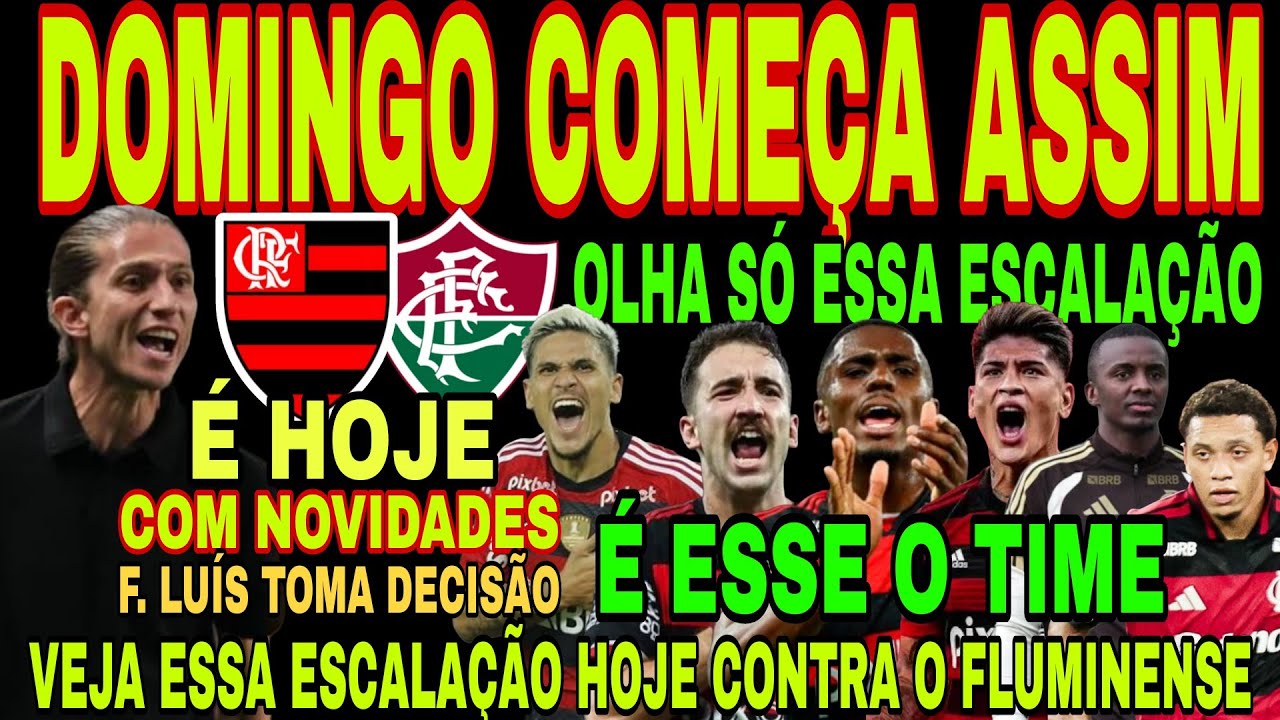FLAMENGO: DOMINGO COMEÇA ASSIM! FILIPE LUÍS TOMA DECISÃO, OLHA SÓ ESSAS ESCALAÇÃO CONTRA FLUMINENSE 