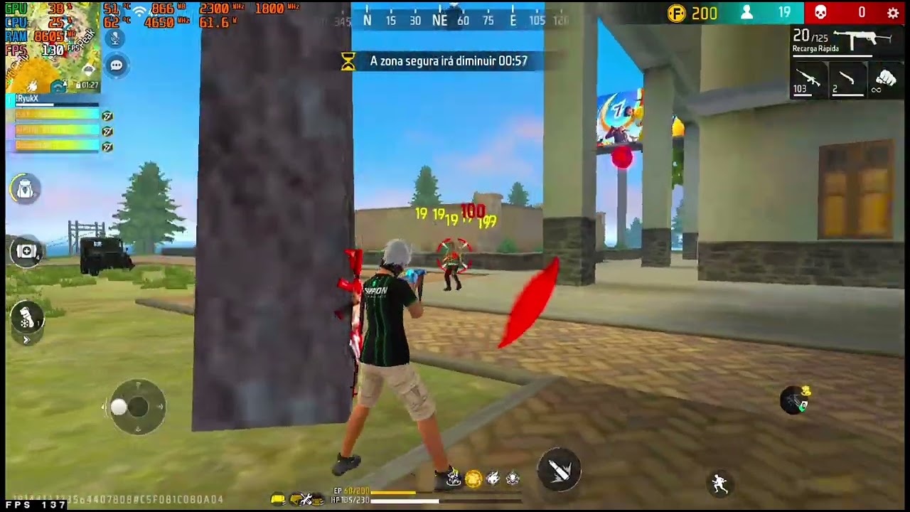 Free Fire Teste de FPS | Ryzen 7 5700G | Vega 8 | 32gb de RAM