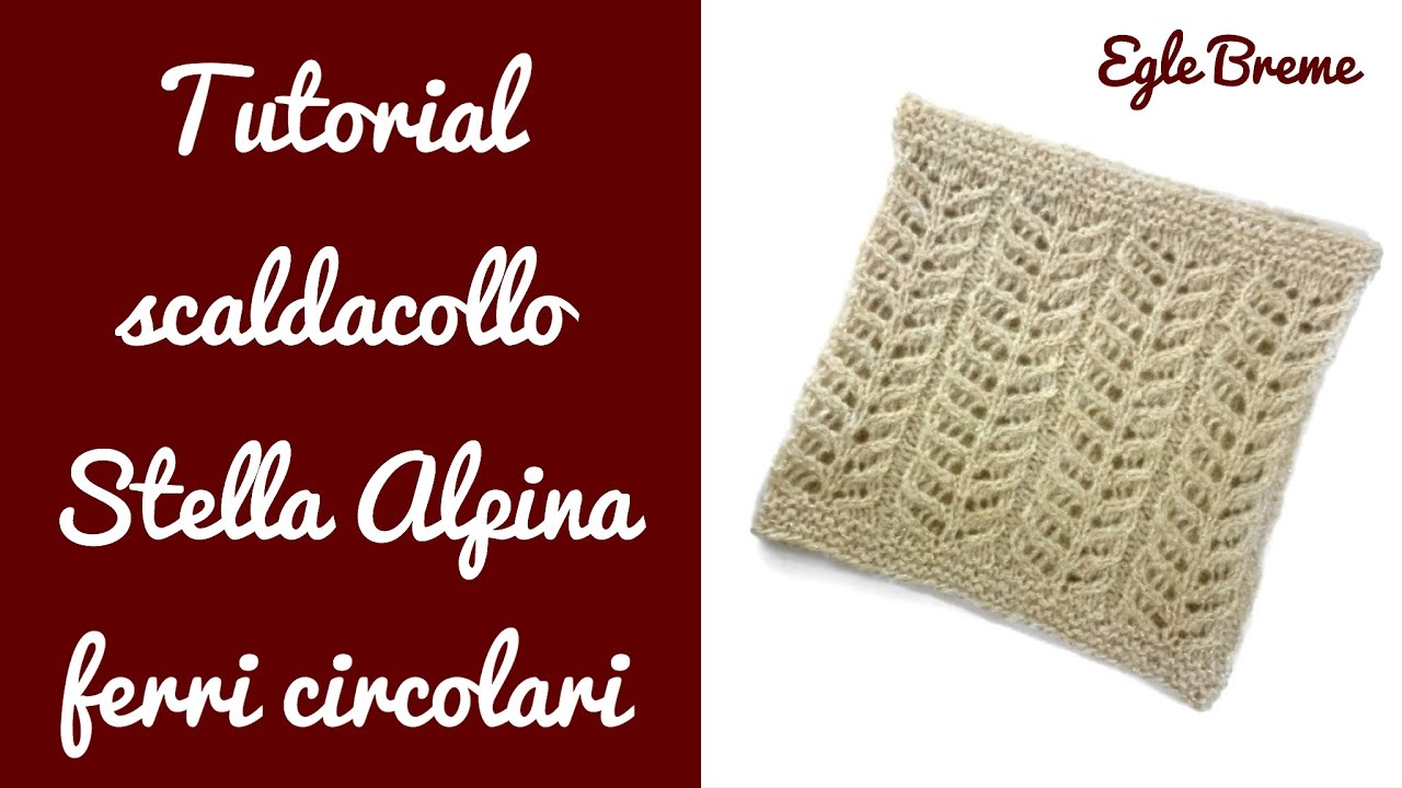 Tutorial scaldacollo Stella Alpina pizzo ai ferri circolari