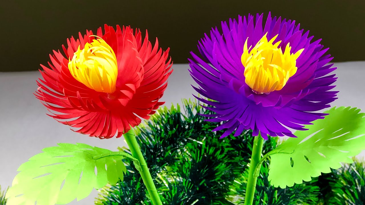Amazing Paper Flower Making | Paper Flowers | Home Decor | Flower Making | Paper Craft | Crafts DIY