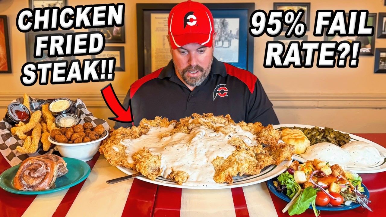 Over 95% of People FAIL Kendall&rsquo;s Massive Chicken Fried Steak Challenge in Oklahoma!!