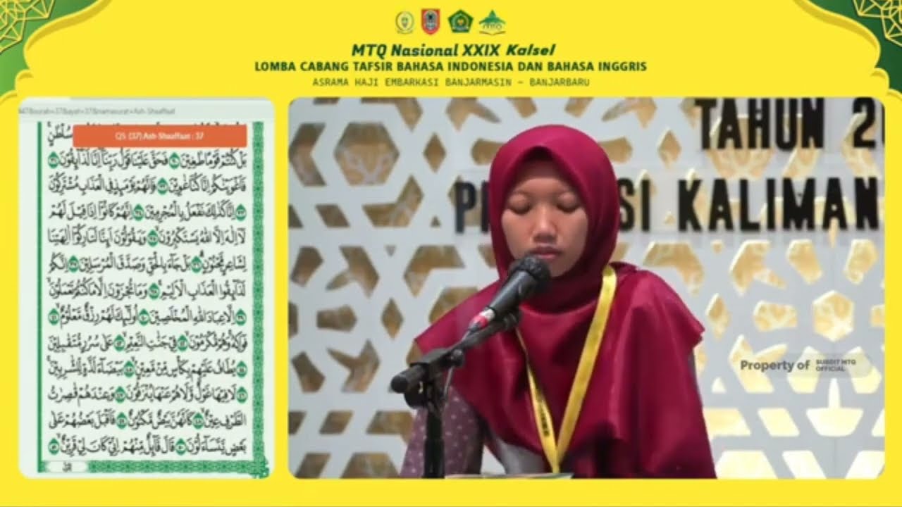 JUARA 2 FINAL RIFDAH FARNIDAH (DKI JAKARTA) | TAFSIR BAHASA INDONESIA PUTRI MTQ NASIONAL 2022 KALSEL