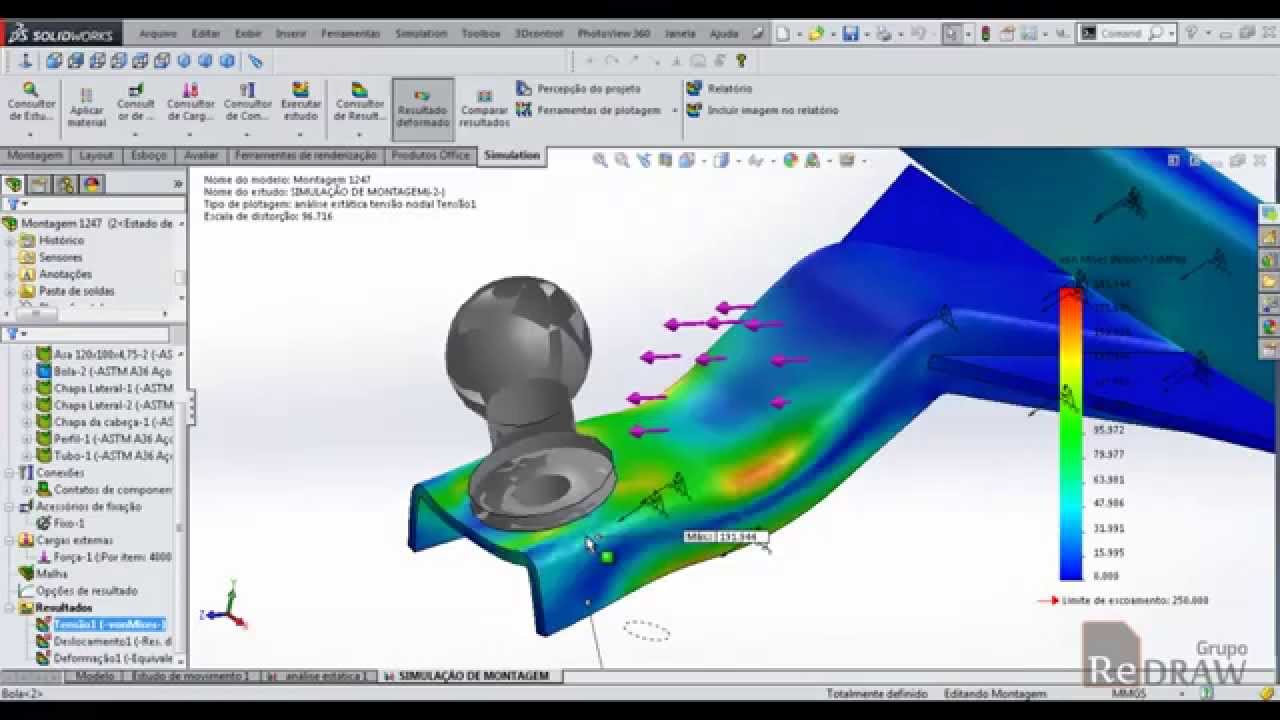 Como fazer uma Simulação Montagem Engate SolidWorks Eduardo Schaefer