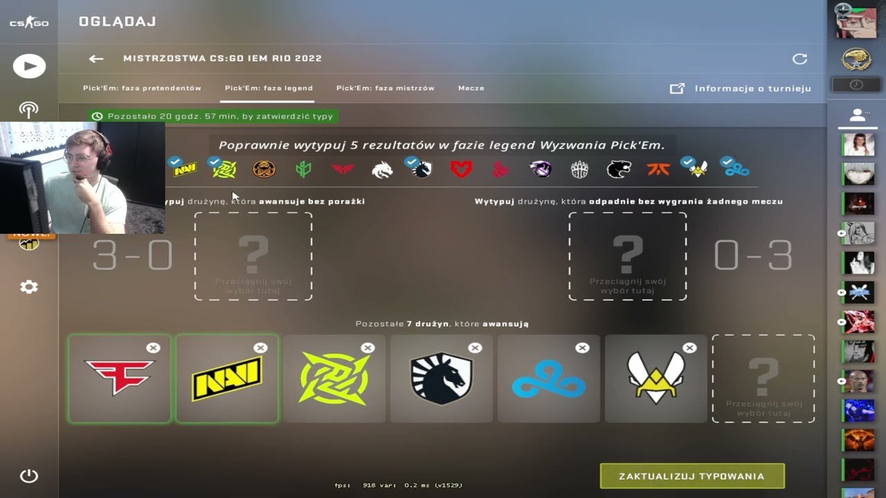 IEM Rio Major 2022 - Legend Stage pick'em