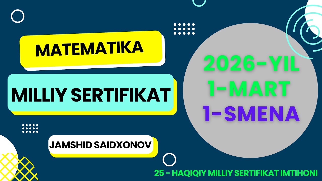 1-mart 1-smena Milliy Sertifikat imtihonida savollar tahlili 