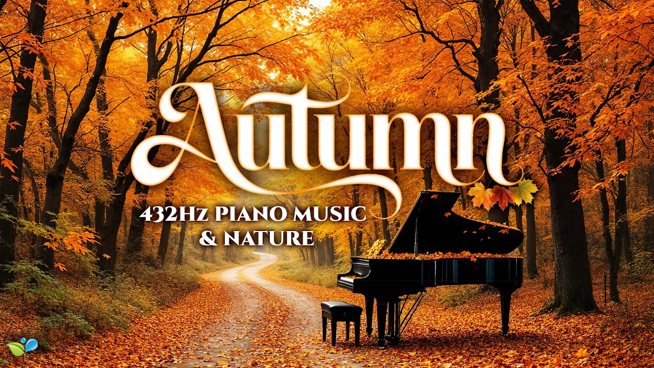 432Hz Autumn Forest Tranquility 🍁 6 Hours of Relaxing Piano & Nature in 4K | NO ADS