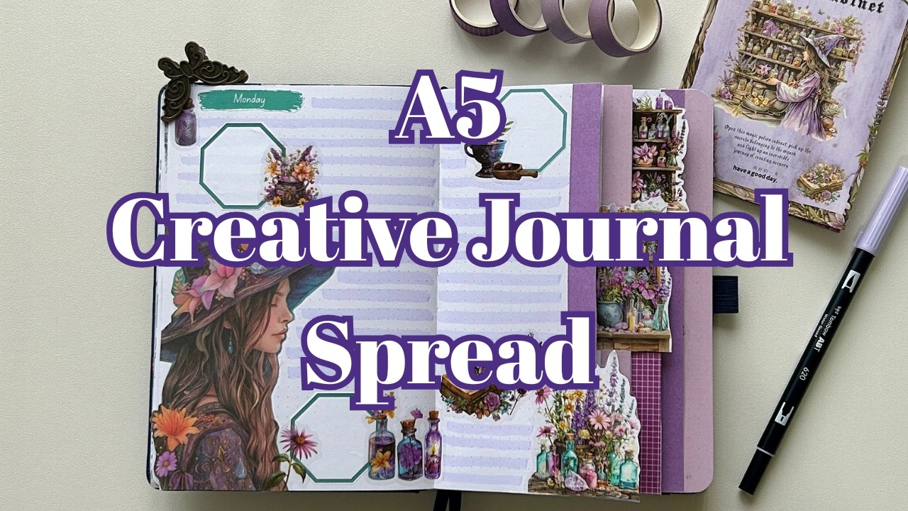 Plan With Me ✨ | A5 Creative Journal Weekly Spread | Dutch Doors & Flip Outs