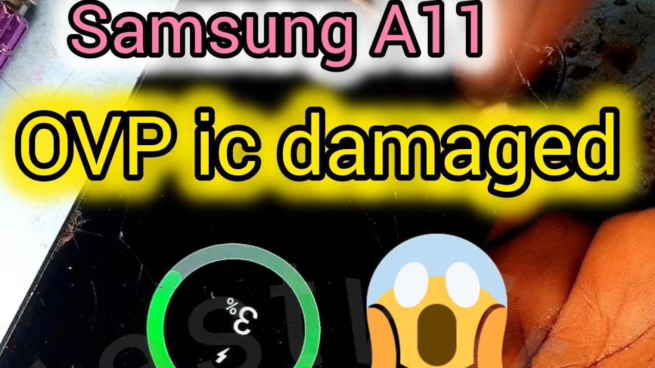 Samsung A11 OVP charging ic damaged , not charging while switch on /off solution .  Eastwire